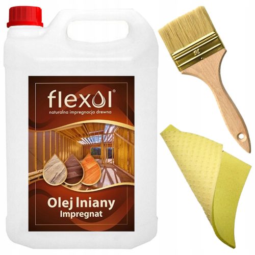 Olio di lino Flexol, impregnante per legno naturale, 5 l + 2 altri prodotti