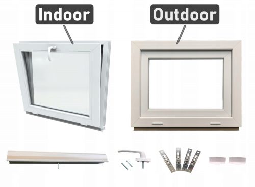 Finestra basculante in PVC bianco caldo 80x50 800x500 nuova