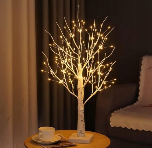 ALBERO DI NATALE DECORATIVO, BETULLA LUMINOSA A LED, 50 cm, LAMPADE BIANCO CALDO