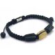  BRACCIALE stringa citrino tormalina lava 16,5 cm nero [B784]