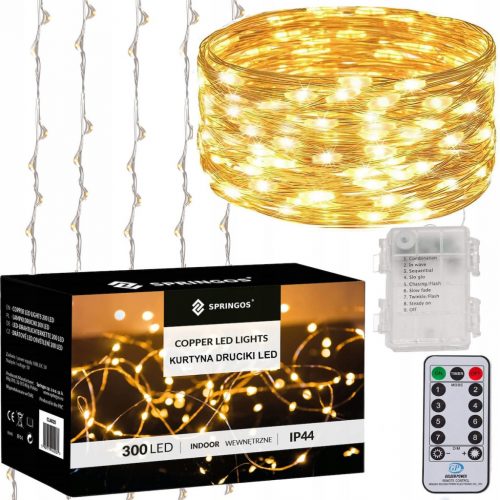  Springos Luci per albero di Natale da esterno 3 m 201 - 300 luci