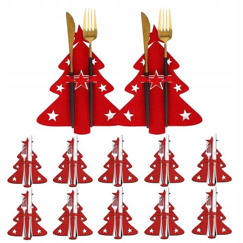  Portaposate natalizie, albero di Natale rosso, 12 pz