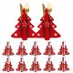  Portaposate natalizie, albero di Natale rosso, 12 pz