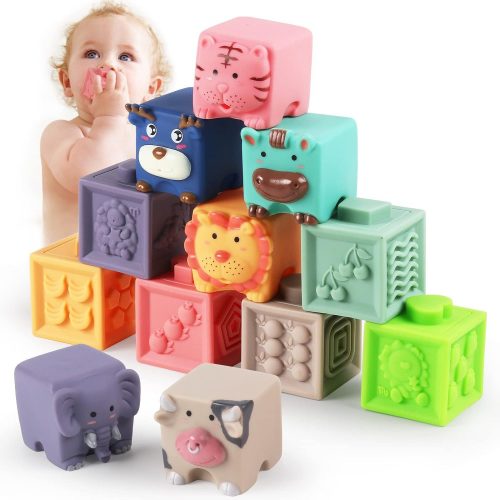  Morbidi blocchi sensoriali, animali, numeri, forme, set per bambini