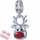  CIONDOLO IN ARGENTO RUDOLF LA RENNA REGALO NATALE ARGENTO 925