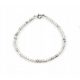  Bracciale, magnesite bianca naturale Howlit, sfere sfaccettate, 3 mm