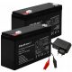  2x CARICABATTERIE DA AUTO HQ BATTERIA AGM 6V 12Ah