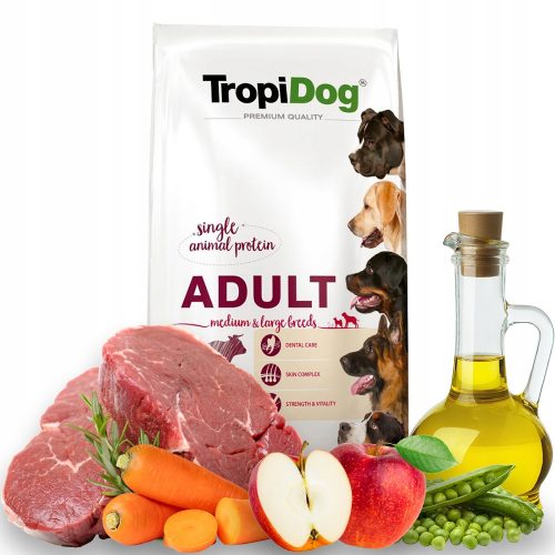 TropiDog cibo secco per carne di manzo 12 kg