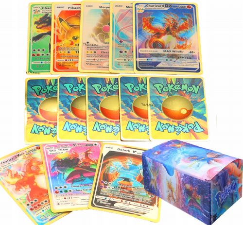  Carte Pokemon da collezione Oro 3D 50 carte XXL