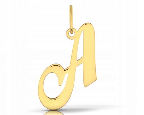  CIONDOLO A CATENA PLACCATA IN ORO, LETTERA A IN ORO, LETTERE DECORATIVE 925