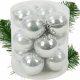  PALLE DI NATALE IN ARGENTO PER L'ALBERO DI NATALE 8cm 12pz