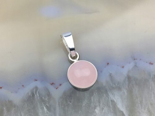  Ciondolo argento piccolo pietra quarzo rosa argento pr. 925