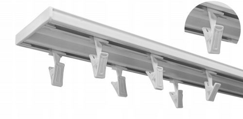 BINARO DA SOFFITTO DOPPIO IN ALLUMINIO + ALAMARI 360cm