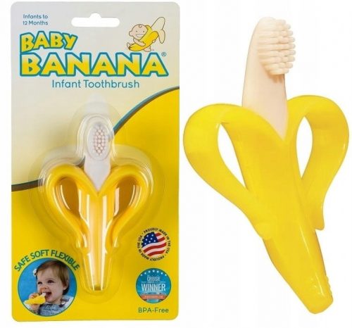  Massaggiagengive ortodontico Baby Banana, in silicone, tonalità giallo e oro