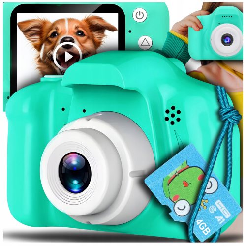  Fotocamera per bambini Vacanze estive Fotocamera per bambini Vacanze estive Colore Verde 5 Mpx sfumature di blu