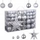  Palline di Natale infrangibili per albero di Natale 6/4/3 cm Set 101 in 1 - argento