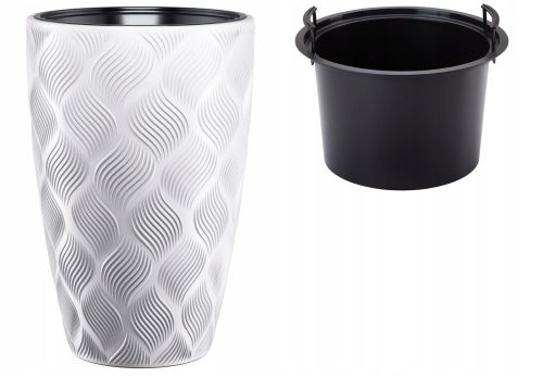 Vaso da giardino - Vaso da fiori Form-Plastic 48 cm x 30 x 48 cm diametro 30 cm in plastica bianca