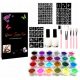  GRANDE SET DI TATUAGGI CREATIVI MODELLI PER TATUAGGI GLITTER PENNELLI + COLLA + GIOCATTOLO SENSORIALE ANTISTRESS PER BAMBINI PUSH BUBBLE POP IT ANTI STRESS