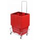 Set Carrello Zincato con Maniglia + 10 cestini 22l Rosso