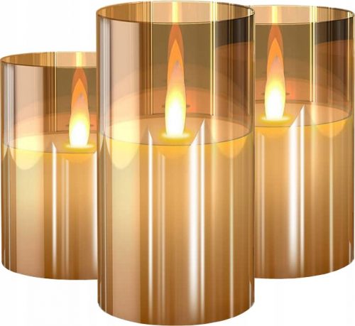  3 GRANDI CANDELE DECORATIVE A LED