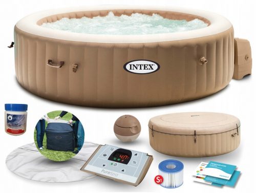 Vasca idromassaggio da giardino - Jacuzzi gonfiabile Intex Pure-Spa 28428 crema 1098 l rotonda