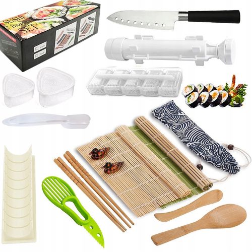 KIT PER LA PREPARAZIONE DEL SUSHI RULLI TAPPETINO BASTONCINI DI BAMBÙ SUSHI MAKER