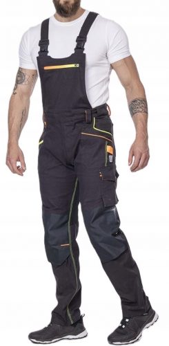 Pantaloni lunghi da lavoro Ardon Salopette ARDON CREATRON - nero-neon, taglia 48