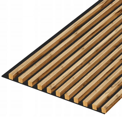 Doghe da parete 20x20 mm su feltro acustico, larghezza 453 mm, 11 doghe