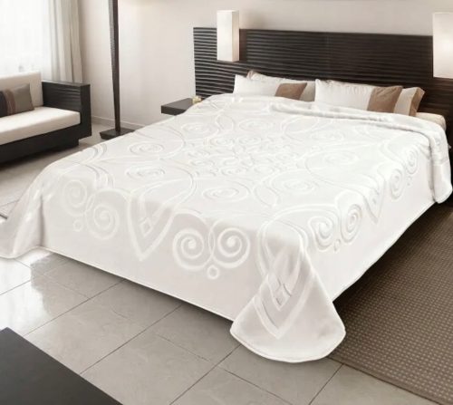 Coperta in poliestere Belpla 160 cm x 220 cm bianco, crema