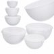 Set di ciotole, ciotole da cucina in plastica con coperchio, bianco, 3 pezzi, 1,5 l, 3 l, 6 l