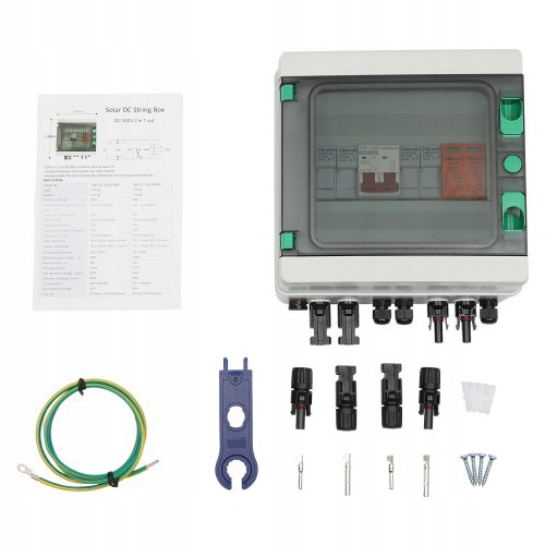 SCATOLA DI DISTRIBUZIONE SOLARE IMPERMEABILE 2 STRINGHE DC 500 V IP65