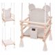 Altalena da giardino - Altalena per bambini Orsetto in velluto di legno 3in1 Beige170 cm