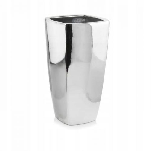  Vaso da fiori Polnix 57 cm x 29 x 57 cm diametro 29 cm ceramica tonalità grigio e argento