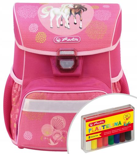  Zaino scolastico a scomparto singolo 15l Herlitz + plastilina scolastica Ekipa Genzie 8 colori HERLITZ