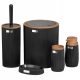 Set accessori bagno 5 pezzi Cai, nero