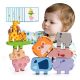  BLOCCHI IN LEGNO ANIMALI PUZZLE EDUCATIVO MONTESSORI