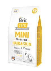  Brit Care Mini Hair Skin cibo secco per cani salmone con aringa 2 kg