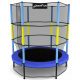 TRAMPOLINO BLU-GIALLO PER CASA E GIARDINO 140 JF