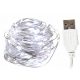  LAMPADE su filo, 100 LED, USB, lunghezza 10 m A FREDDO