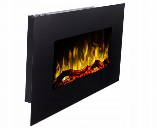 Caminetto da parete senza funzione riscaldamento, elettrico Aflamo nero 11 W 90 x 45 x 14 cm