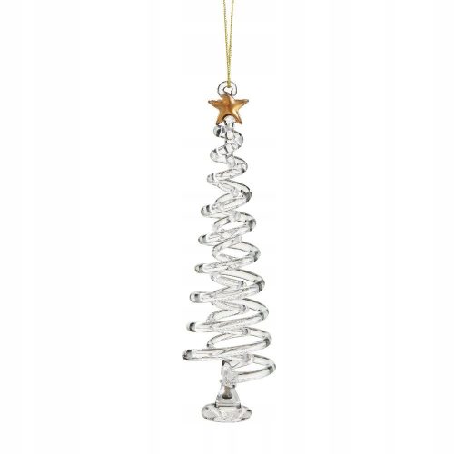  Pendente ALBERO DI NATALE in vetro con stella dorata, 14 cm, VILLA ITALIA