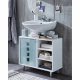 MOBILE LAVABO UNIVERSALE BIANCO CON ANTE IN VETRO 67X59cm