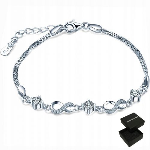  BRACCIALE IN ARGENTO DA DONNACRISTALLI INFINITY INCISIONE ARGENTO 925