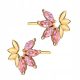  ORECCHINI IN ORO pr. 585 Fiore Marchesa con Zirconi Rosa Stick 14k