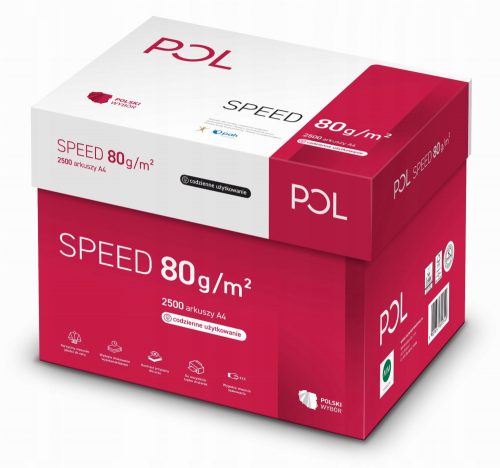  Carta da ufficio PolSpeed, formato A4, 80g, 500 fogli