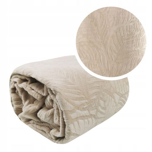 Coperta in poliestere KONTRAST 220 cm x 200 cm beige