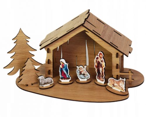  Bellissimo presepe in legno con figure stabili