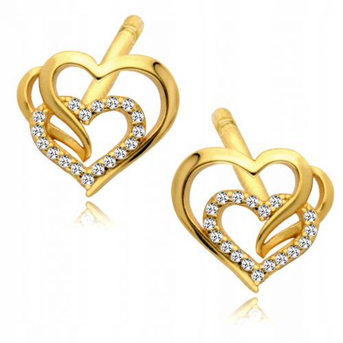  Orecchini Euforia Heart, argento 925, placcato oro