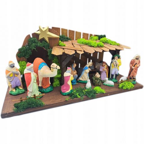  CREATURA DI NATALE CON FIGURINE - 16 figurine - GRANDE STALLA