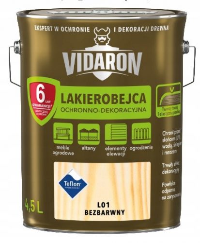  VIDARON Vernice protettiva antimacchia 4,5L Incolore L01